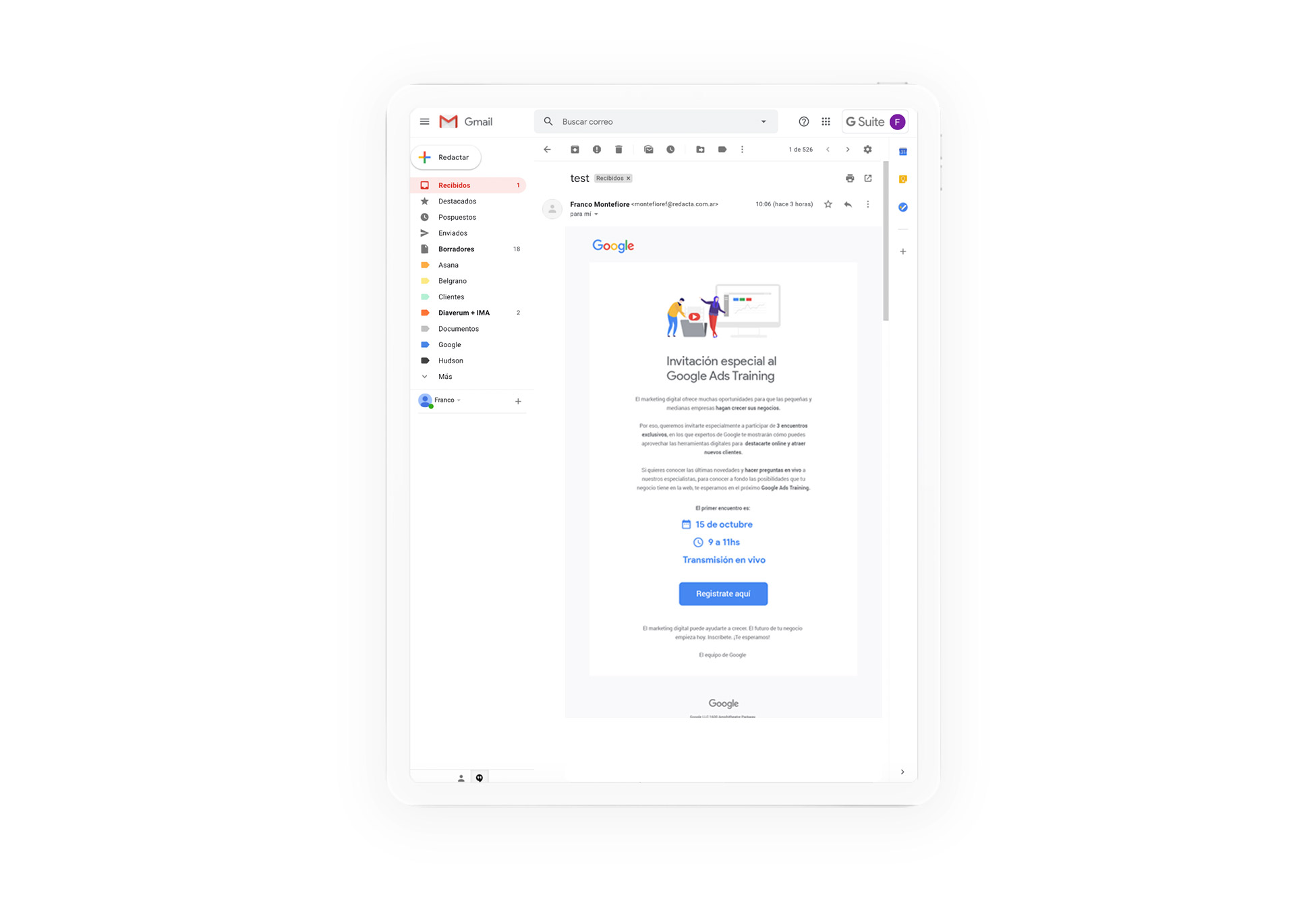 Google EDMs — pieza de campaña