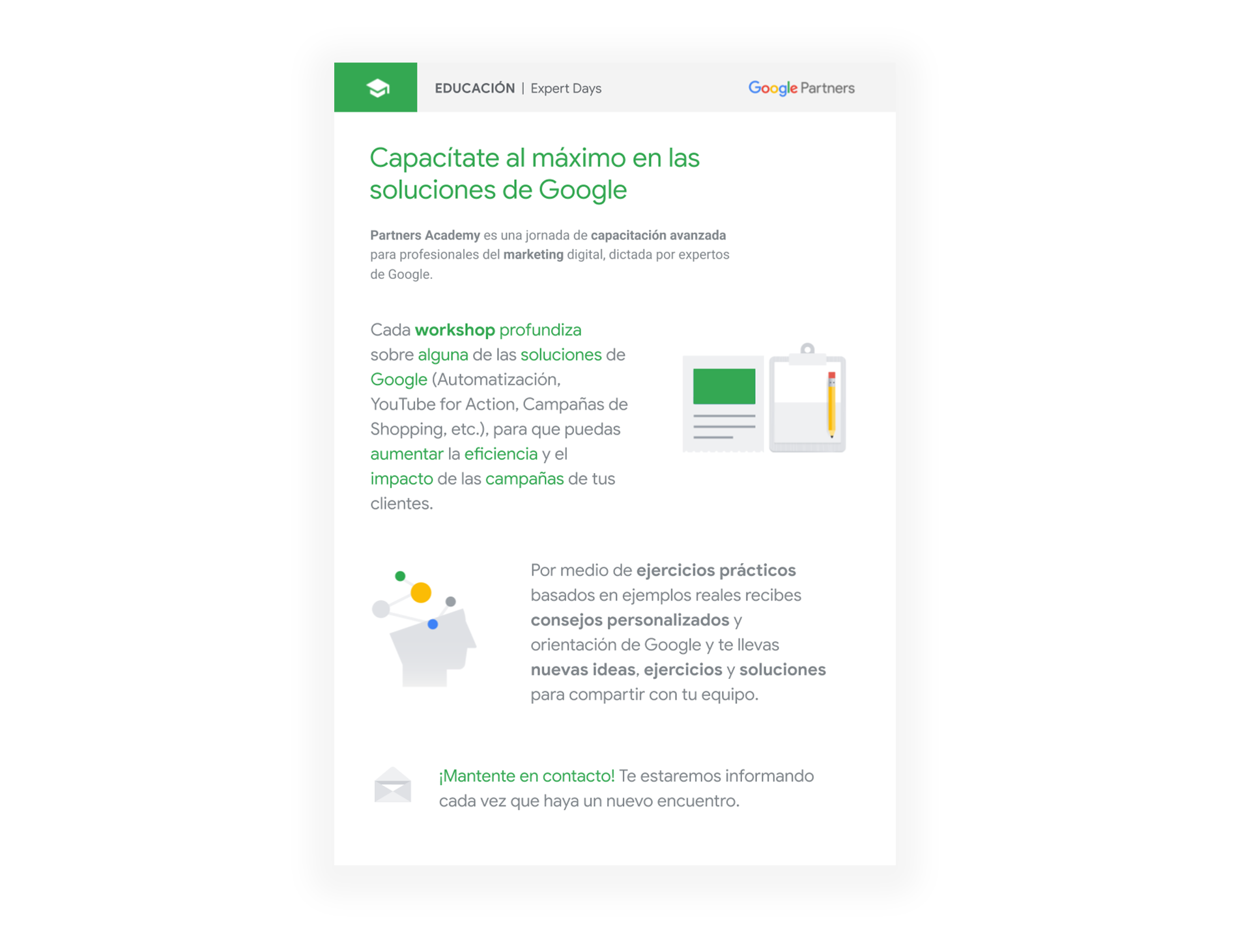 Google One-Sheeters — pieza de activo digital