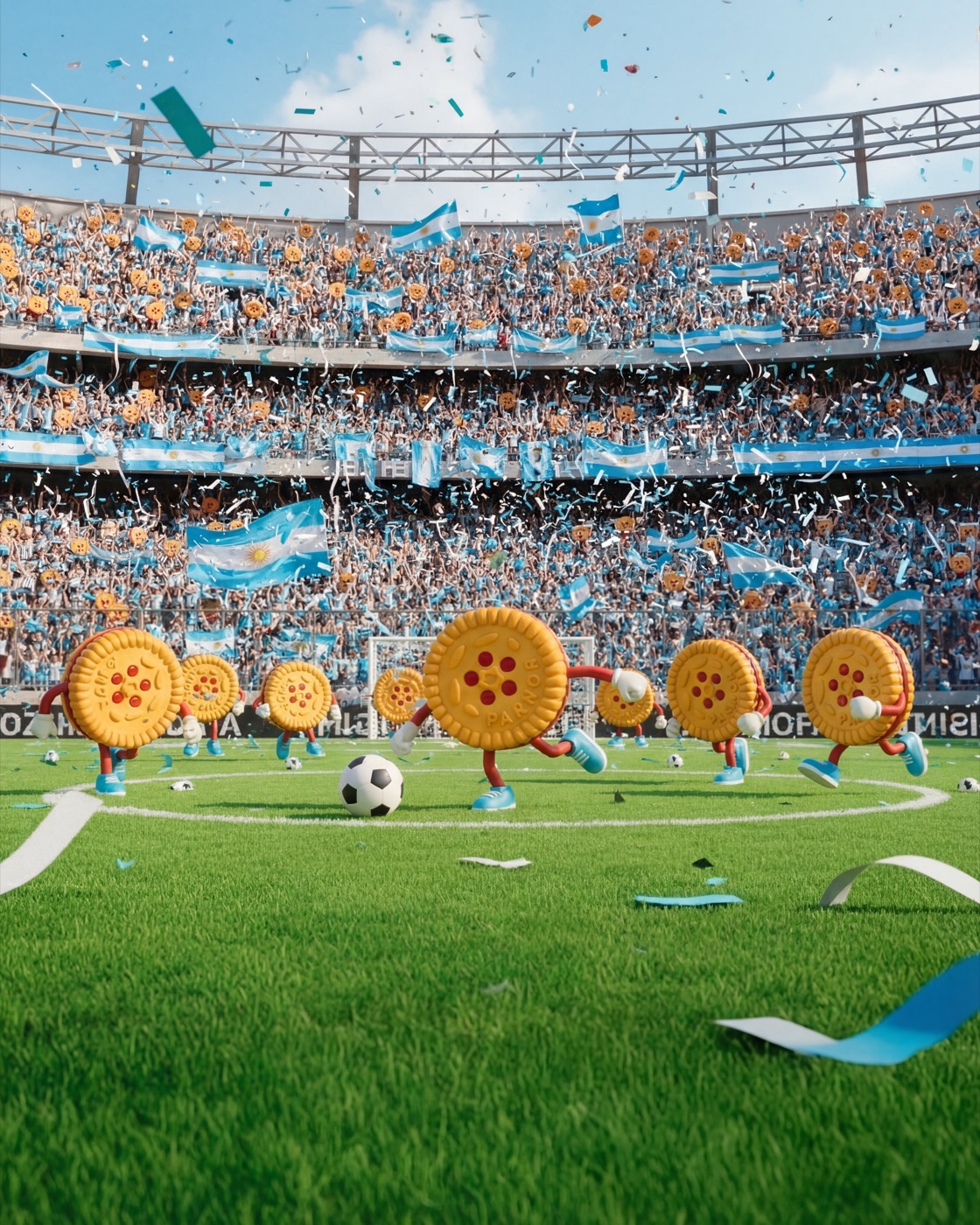 Pitusas — hinchada y mascots en el estadio